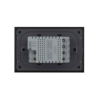 Intrerupator simplu cap scara / cap cruce wireless cu touch Livolo cu rama din sticla, standard Italian - Serie noua, negru