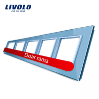 Rama cvintuplu din sticla Livolo, albastru