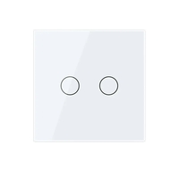 Telecomanda EC Tip Panou Dublu cu Touch LIVOLO din Sticla Securizata, alb