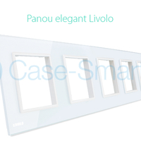 Rama cvintuplu din sticla Livolo, alb