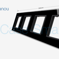 Rama priza cvadrupla Livolo din sticla, negru