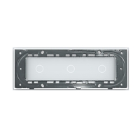 Panou Intrerupator Simplu + Simplu + Simplu cu Touch LIVOLO din Sticla, Standard Italian - 6/7M, alb
