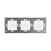 Panou Intrerupator Simplu + Simplu + Simplu cu Touch Din Sticla LUXION, auriu