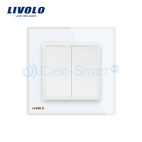Priza blank/goala Livolo cu rama din sticla, alb