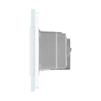 Intrerupator dublu + priza Livolo cu rama din sticla, Standard italian, alb