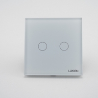 Intrerupator Dublu cu Touch din Sticla LUXION, alb