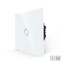 Intrerupator Simplu cu Variator cu Touch din Sticla LUXION, RF433, alb