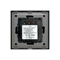 Senzor de Miscare PIR LUXION cu Rama din Sticla, negru