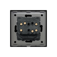 Intrerupator Dublu Cap Scara Mecanic LUXION cu Rama din Sticla, negru