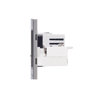 Priza Schuko + Ingusta + Dubla USB + TV + Internet cu Rama Din Sticla LUXION, Standard Italian, 6M, gri