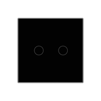 Intrerupator Dublu Wi-Fi + RF433 cu Touch din Sticla LUXION, negru