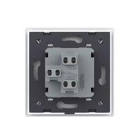 Intrerupator Simplu Mecanic si Cap Scara , 2 Module LIVOLO cu Rama din Sticla - Serie Noua, alb