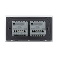 Intrerupator Simplu + Simplu cu Touch LIVOLO cu Rama Din Sticla, Standard Italian, 4M, alb