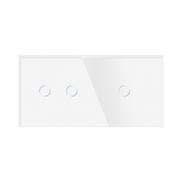 Intrerupator Dublu + Simplu cu Touch din Sticla LUXION, alb