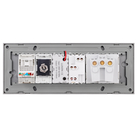 Priza Schuko + Ingusta + Dubla USB + TV + Internet cu Rama Din Sticla LUXION, Standard Italian, 6M, gri