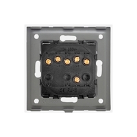 Intrerupator Triplu Mecanic LUXION cu Rama din Sticla, auriu