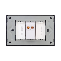 Intrerupator cu Revenire (Sonerie) Mecanic 1M si 2 Taste False LUXION cu Rama din Sticla, Standard Italian, 3M, negru