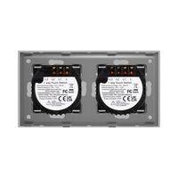 Intrerupator Triplu + Dublu cu Touch din Sticla LUXION, gri