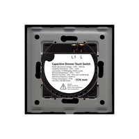 Intrerupator Simplu cu Variator cu Touch din Sticla si Rama de Aluminiu LUXION, negru