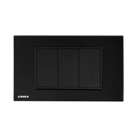 Priza blank - goala Livolo cu rama din sticla - standard italian, negru