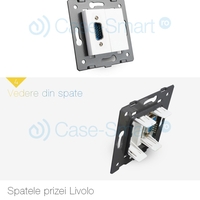 Priza cu mufa VGA mama Livolo, negru