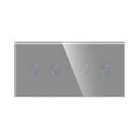 Intrerupator Dublu + Dublu cu Touch din Sticla LUXION, gri