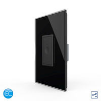 Intrerupator Simplu Cap Scara / Cruce cu Touch Livolo cu Rama Din Sticla 1M, Zigbee EC - Serie Noua, negru