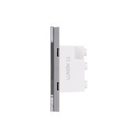 Priza Tripla cu Rama din Sticla LUXION, Standard Italian, 3M, gri