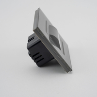 Lampa de Veghe LED cu Lumina Alb - Neutra LUXION cu Rama de Sticla, gri