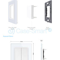 Priza blank/goala Livolo cu rama din sticla, alb