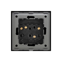 Intrerupator Dublu Mecanic cu Reset / Revenire LUXION cu Rama din Sticla, negru