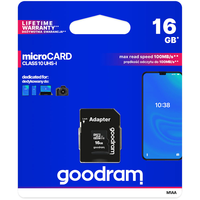 Card de memorie MicroSD Goodram cu Adaptor SD, Memorie 16 GB, Standard UHS-I