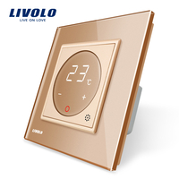 Termostat Livolo pentru sisteme de incalzire electrice, auriu