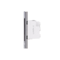 Priza Schuko + Universala Italiana cu Rama din Sticla LUXION, Standard Italian, 3M, gri