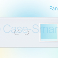 Panou intrerupator simplu+dublu+ priza Livolo din sticla, alb