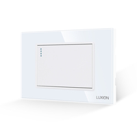 Intrerupator Simplu Mecanic LUXION cu Rama din Sticla, Standard Italian, 3M, alb