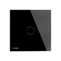 Panou intrerupator simplu cu touch Livolo din sticla, negru