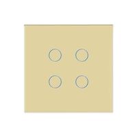 Intrerupator Cvadruplu cu Touch din Sticla LUXION, 500W, auriu