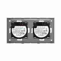 Intrerupator Simplu + Simplu cu Touch din Sticla LUXION, auriu