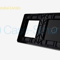 Panou intrerupator simplu cu touch si priza simpla Livolo din sticla, negru