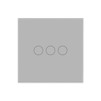 Intrerupator Triplu Wi-Fi + RF433 cu Touch din Sticla LUXION, gri