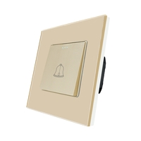 Buton de Sonerie Mecanic LUXION cu Rama din Sticla, auriu