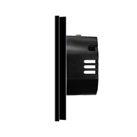 Intrerupator Simplu cu Variator cu Touch din Sticla si Rama de Aluminiu LUXION, RF433, negru