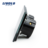 Intrerupator dublu + simplu cu touch Livolo din sticla, negru