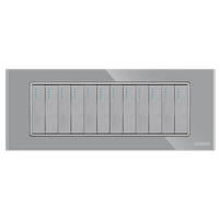 Intrerupator Mecanic 12 Posturi LUXION cu Rama din Sticla, Standard Italian, 6M, gri