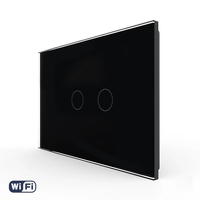 Intrerupator Dublu Wi-Fi cu Touch LIVOLO din Sticla – Standard Italian, negru