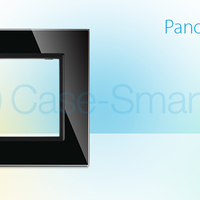 Rama priza simpla Livolo din sticla, negru