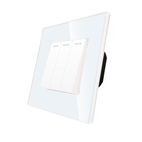 Intrerupator Triplu Mecanic LUXION cu Rama din Sticla, alb