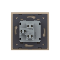 Intrerupator Simplu Mecanic si Cap Scara , 2 Module LIVOLO cu Rama din Sticla - Serie Noua, auriu