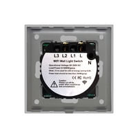 Intrerupator Simplu Wi-Fi + RF433 cu Touch din Sticla LUXION, gri